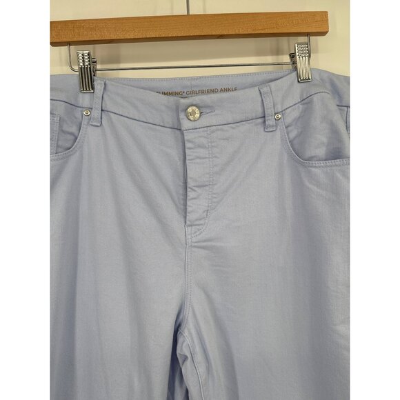 Chicos 3 So Slimming Girlfriend Ankle Pants periwinkle Blue Size 16 - Picture 2 of 5